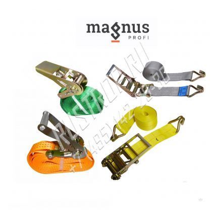 Ремни для стяжки груза (Magnus-Profi) 6 м ширина 50 мм Ремни для стяжки груза (Magnus-Profi) 6 м ширина 50 мм